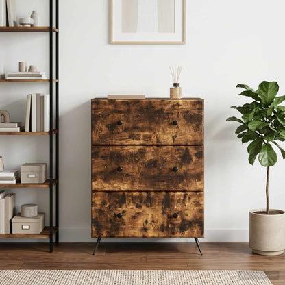 vidaXL Drawer Cabinet Smoked Oak 66 x 34.5 x 90 cm Engineered Wood