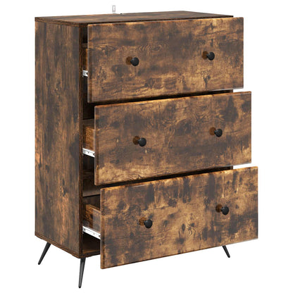 vidaXL Drawer Cabinet Smoked Oak 66 x 34.5 x 90 cm Engineered Wood