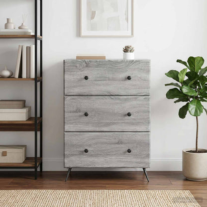 vidaXL Drawer Cabinet Grey Sonoma 66 x 34.5 x 90 cm Engineered Wood