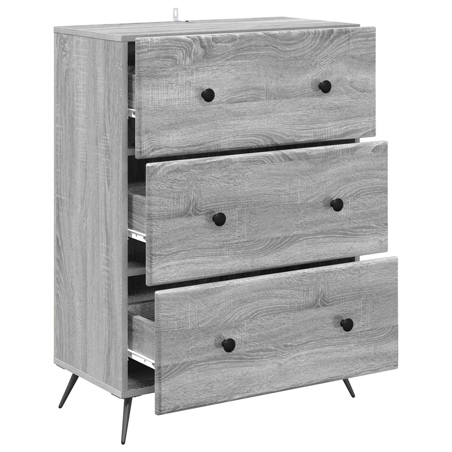 vidaXL Drawer Cabinet Grey Sonoma 66 x 34.5 x 90 cm Engineered Wood
