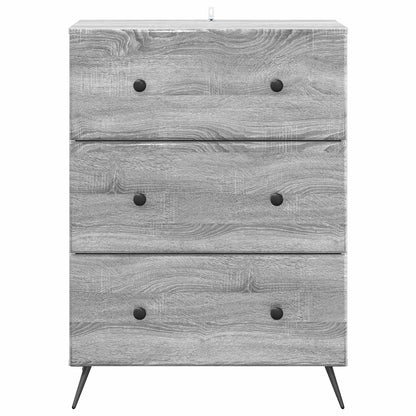 vidaXL Drawer Cabinet Grey Sonoma 66 x 34.5 x 90 cm Engineered Wood