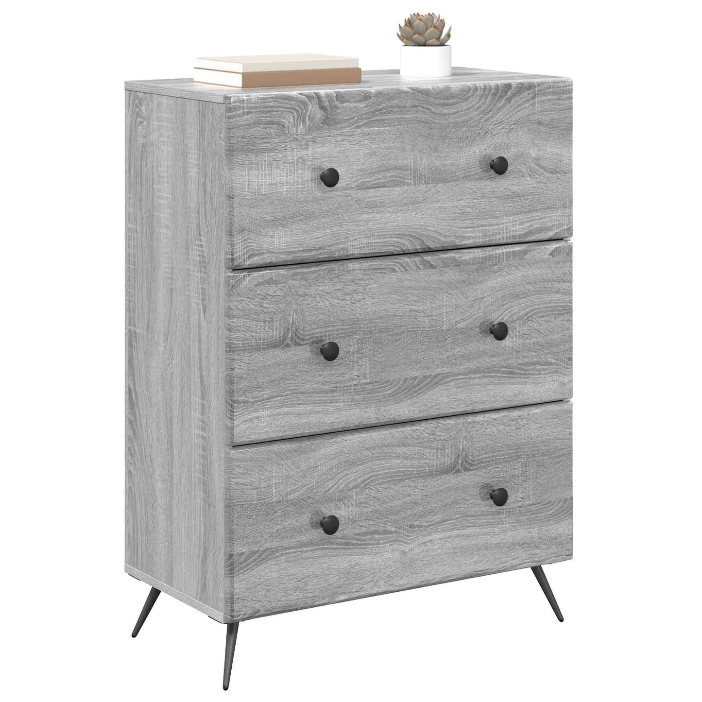 vidaXL Drawer Cabinet Grey Sonoma 66 x 34.5 x 90 cm Engineered Wood