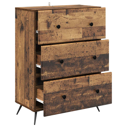 vidaXL Drawer Cabinet Old Wood 66 x 34.5 x 90 cm Engineered Wood
