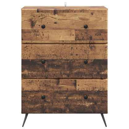 vidaXL Drawer Cabinet Old Wood 66 x 34.5 x 90 cm Engineered Wood