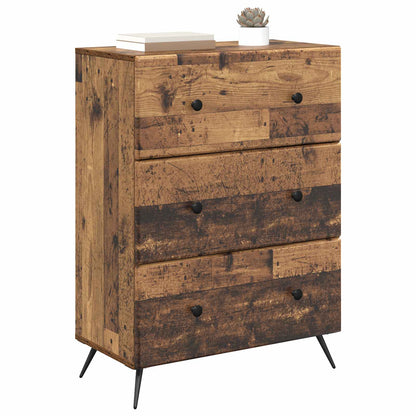 vidaXL Drawer Cabinet Old Wood 66 x 34.5 x 90 cm Engineered Wood