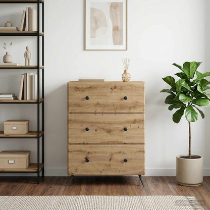 vidaXL Drawer Cabinet 66 x 34.5 x 90 cm Engineered Wood Artisan Oak