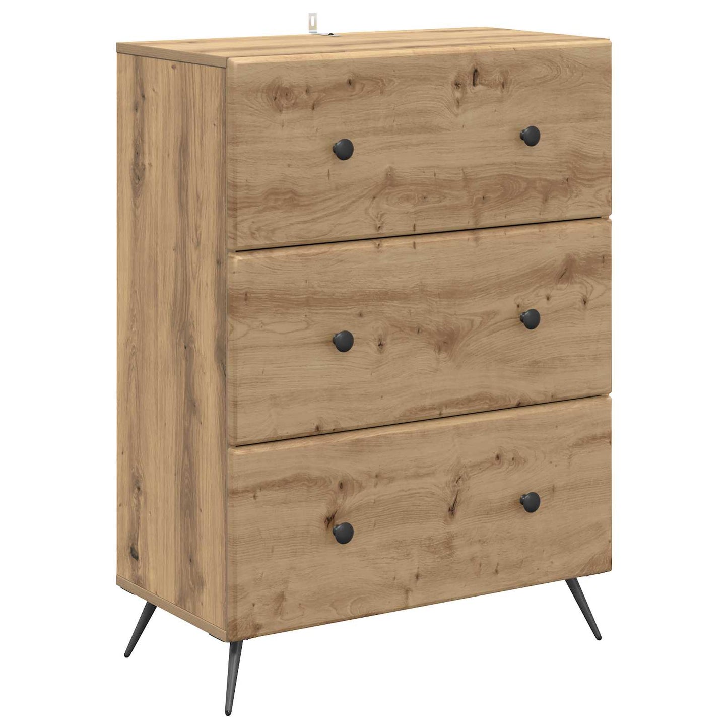vidaXL Drawer Cabinet 66 x 34.5 x 90 cm Engineered Wood Artisan Oak