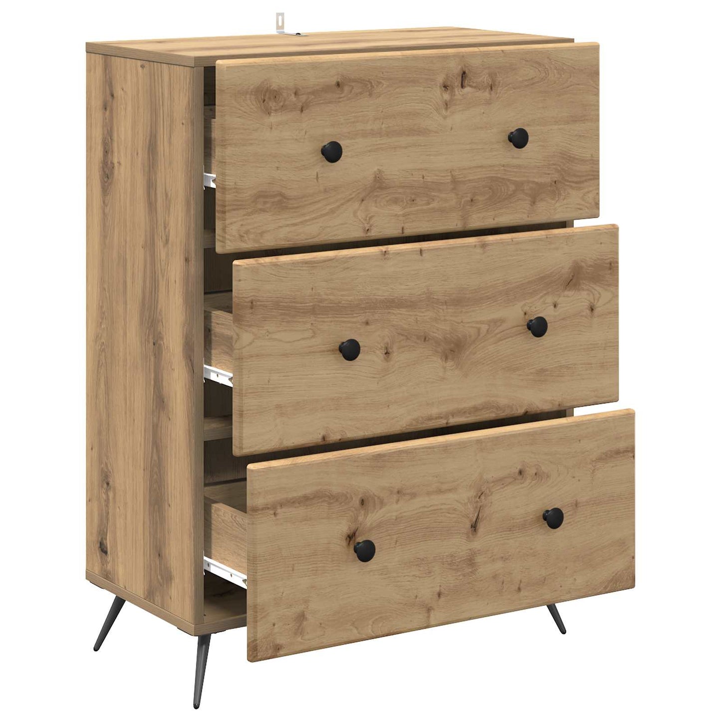 vidaXL Drawer Cabinet 66 x 34.5 x 90 cm Engineered Wood Artisan Oak