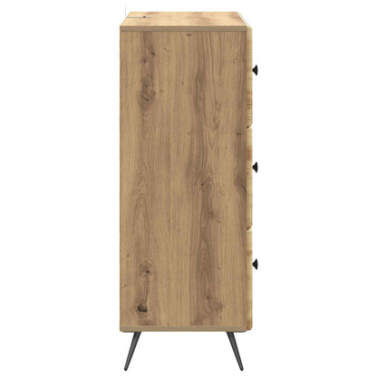 vidaXL Drawer Cabinet 66 x 34.5 x 90 cm Engineered Wood Artisan Oak
