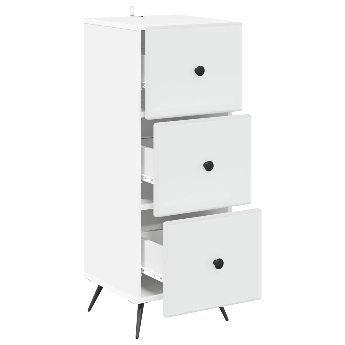 vidaXL Drawer Cabinet White 33 x 34.5 x 90 cm Engineered Wood