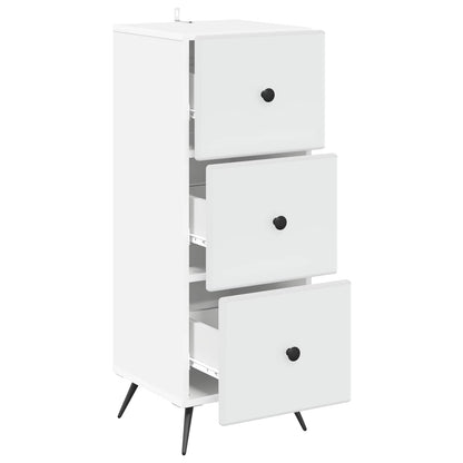vidaXL Drawer Cabinet White 33 x 34.5 x 90 cm Engineered Wood