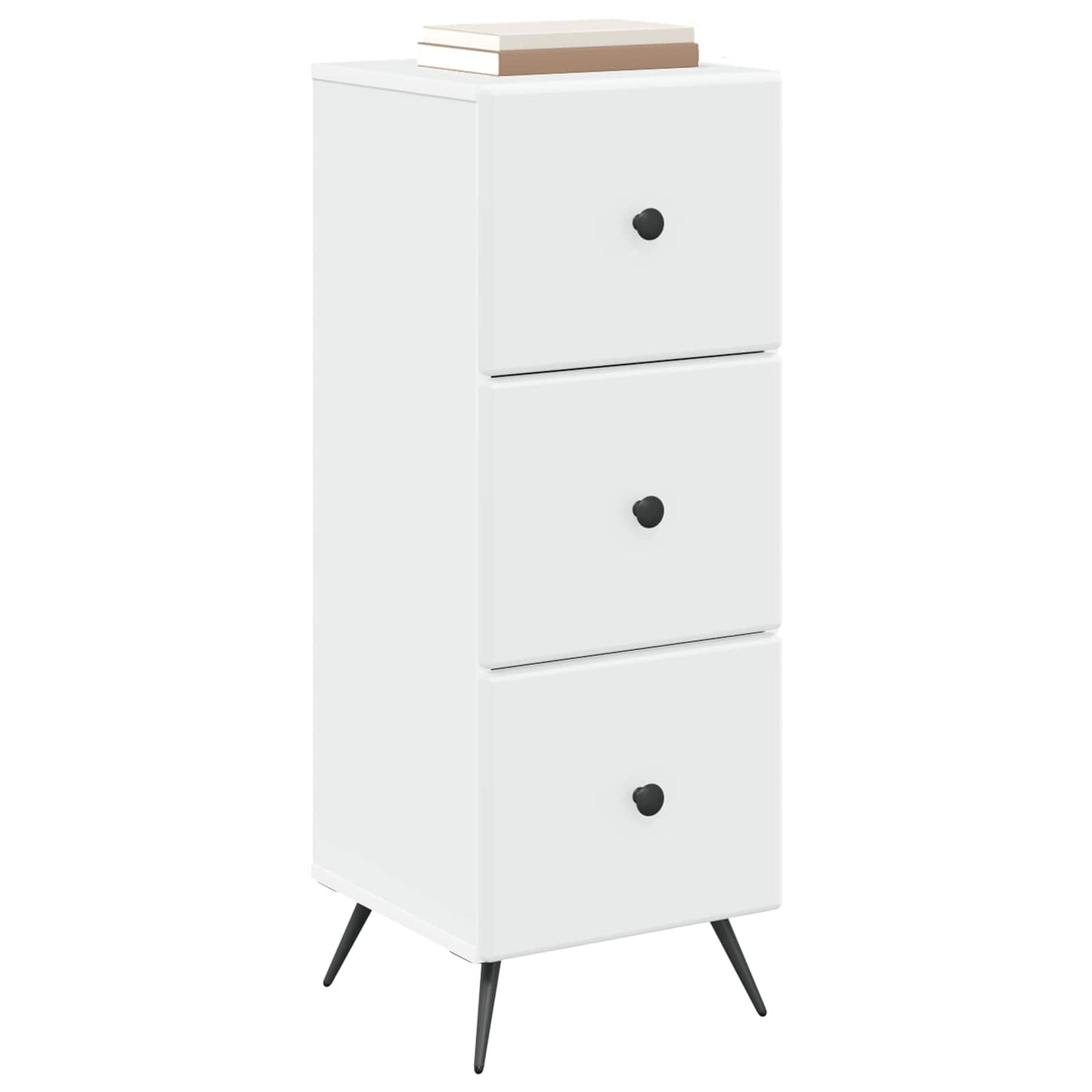 vidaXL Drawer Cabinet White 33 x 34.5 x 90 cm Engineered Wood