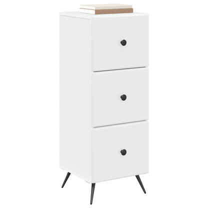 vidaXL Drawer Cabinet White 33 x 34.5 x 90 cm Engineered Wood