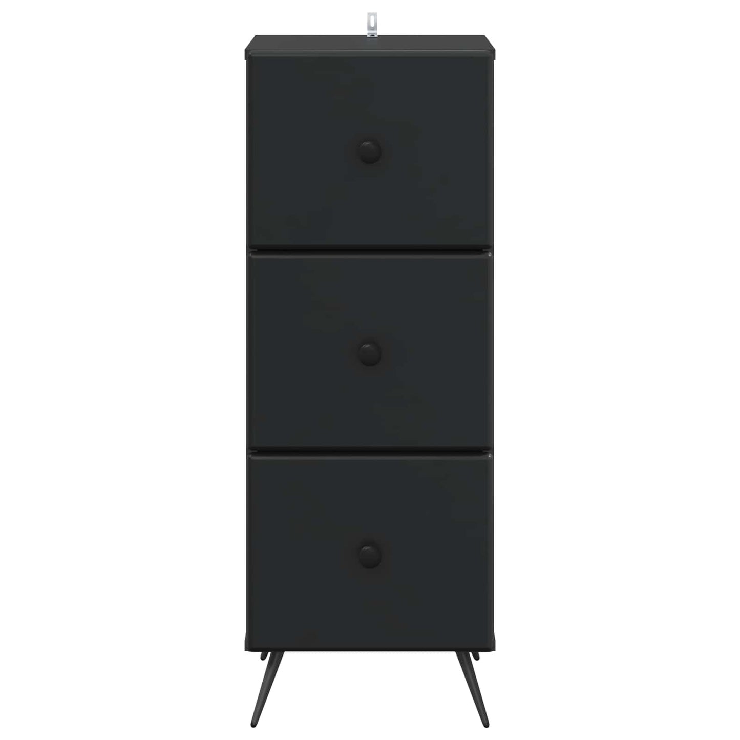 vidaXL Drawer Cabinet Black 33 x 34.5 x 90 cm Engineered Wood