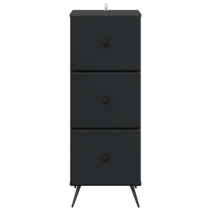 vidaXL Drawer Cabinet Black 33 x 34.5 x 90 cm Engineered Wood