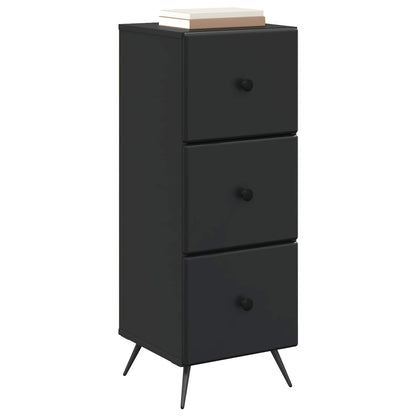 vidaXL Drawer Cabinet Black 33 x 34.5 x 90 cm Engineered Wood