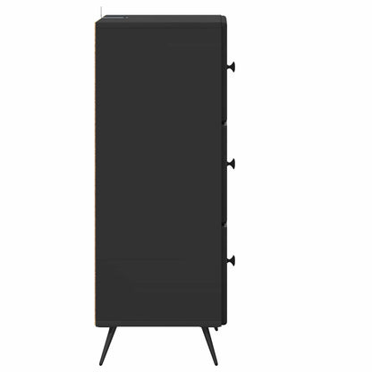 vidaXL Drawer Cabinet Black 33 x 34.5 x 90 cm Engineered Wood