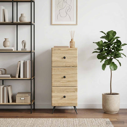 vidaXL Drawer Cabinet Sonoma Oak 33 x 34.5 x 90 cm Engineered Wood