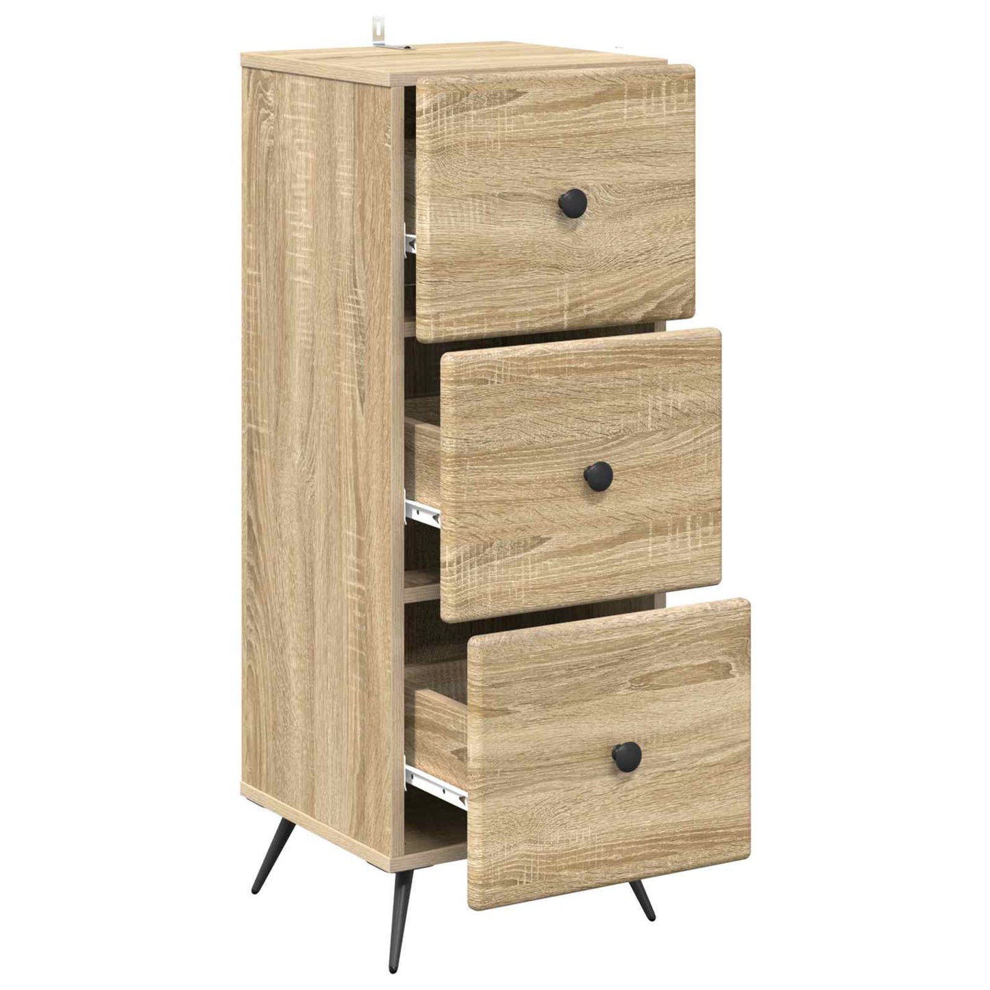 vidaXL Drawer Cabinet Sonoma Oak 33 x 34.5 x 90 cm Engineered Wood