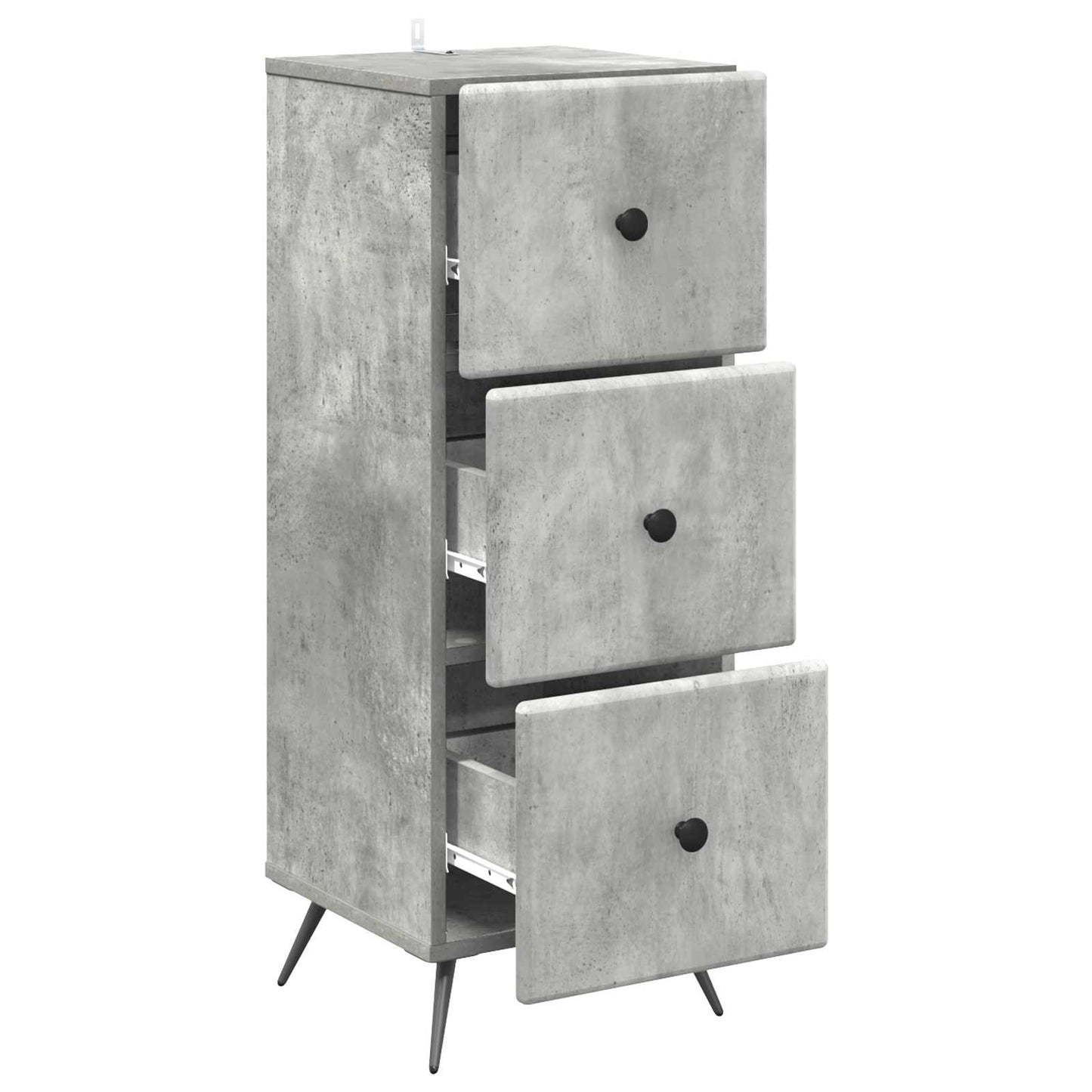 vidaXL Drawer Cabinet Concrete Grey 33 x 34.5 x 90 cm Engineered Wood