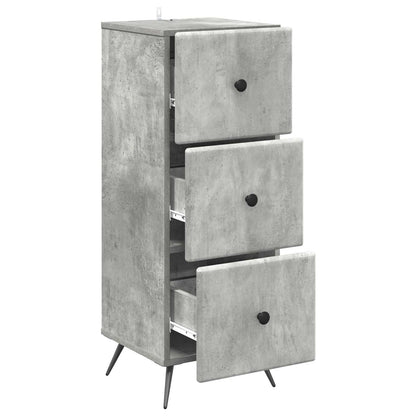 vidaXL Drawer Cabinet Concrete Grey 33 x 34.5 x 90 cm Engineered Wood