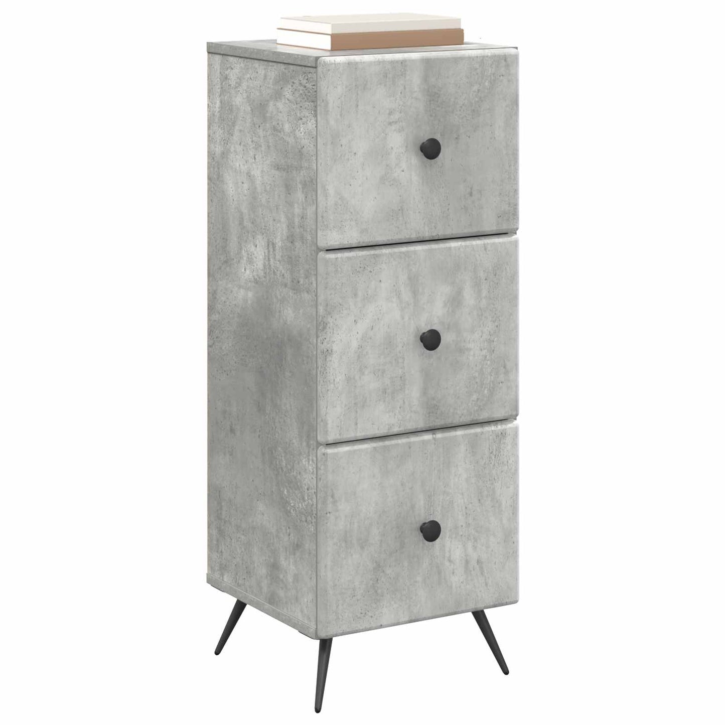 vidaXL Drawer Cabinet Concrete Grey 33 x 34.5 x 90 cm Engineered Wood