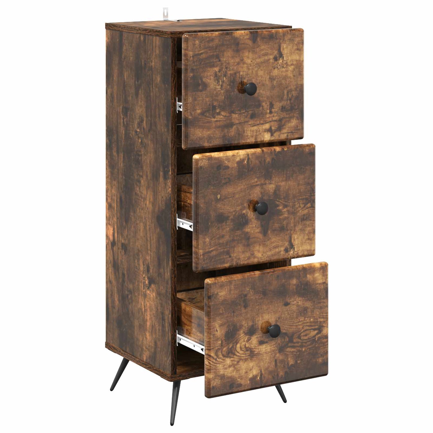 vidaXL Drawer Cabinet Smoked Oak 33 x 34.5 x 90 cm Engineered Wood