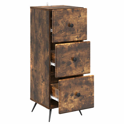 vidaXL Drawer Cabinet Smoked Oak 33 x 34.5 x 90 cm Engineered Wood