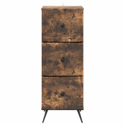 vidaXL Drawer Cabinet Smoked Oak 33 x 34.5 x 90 cm Engineered Wood