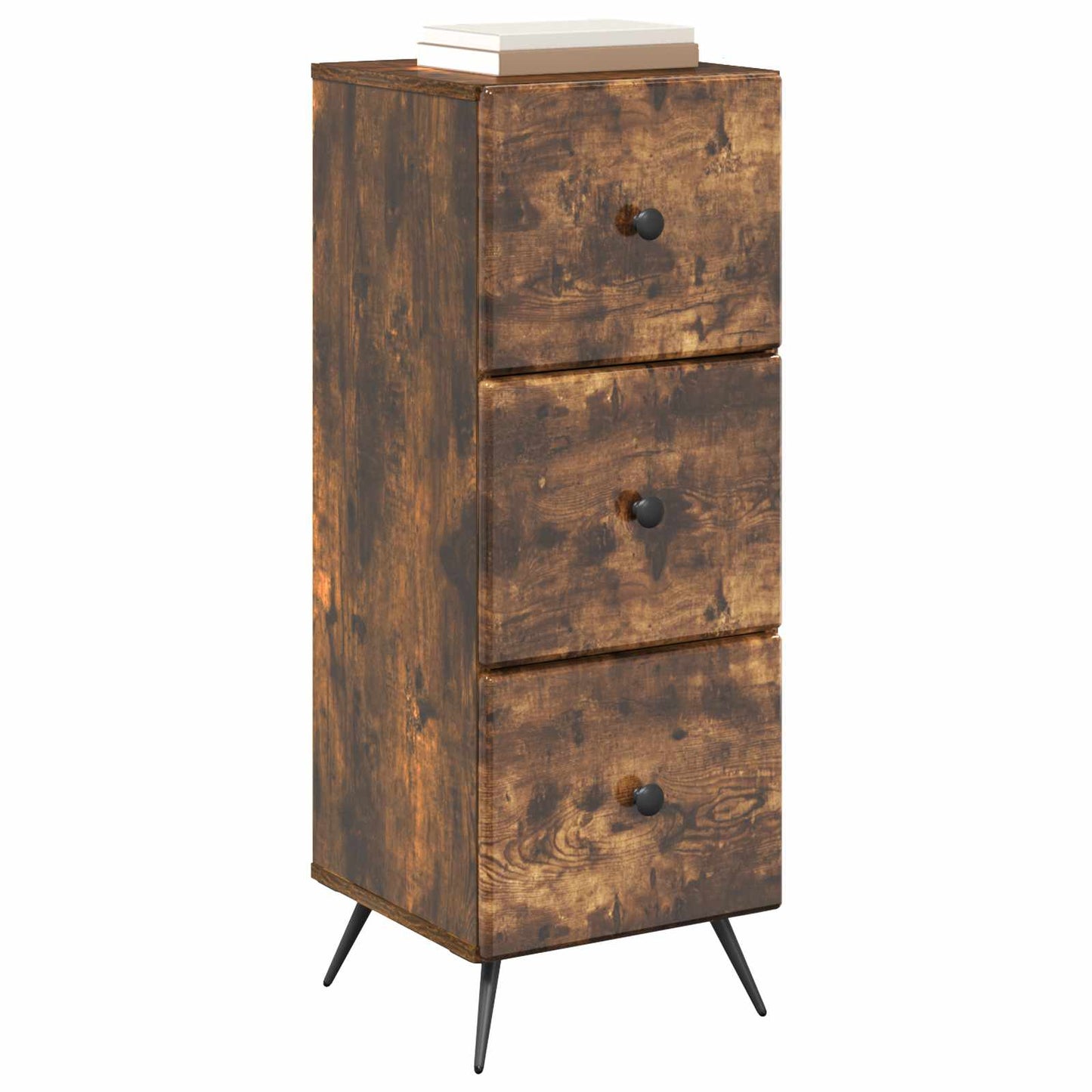 vidaXL Drawer Cabinet Smoked Oak 33 x 34.5 x 90 cm Engineered Wood