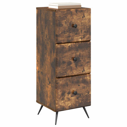 vidaXL Drawer Cabinet Smoked Oak 33 x 34.5 x 90 cm Engineered Wood