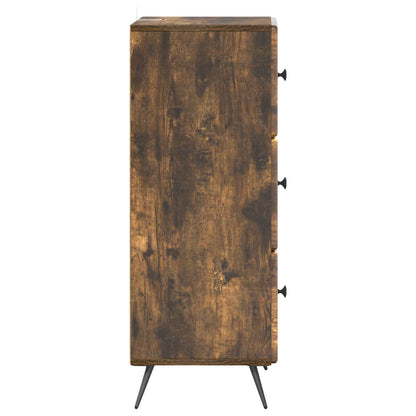 vidaXL Drawer Cabinet Smoked Oak 33 x 34.5 x 90 cm Engineered Wood
