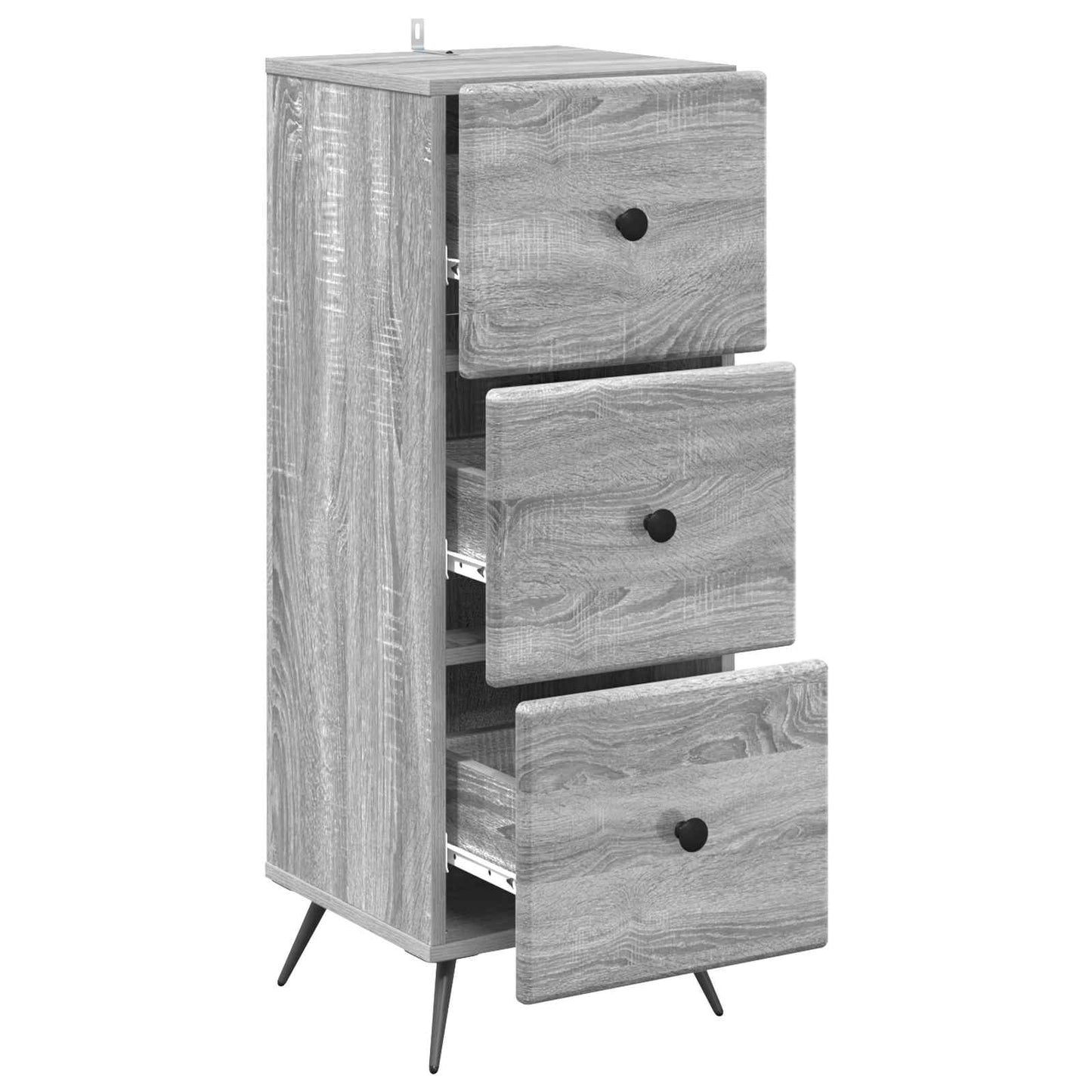 vidaXL Drawer Cabinet Grey Sonoma 33 x 34.5 x 90 cm Engineered Wood