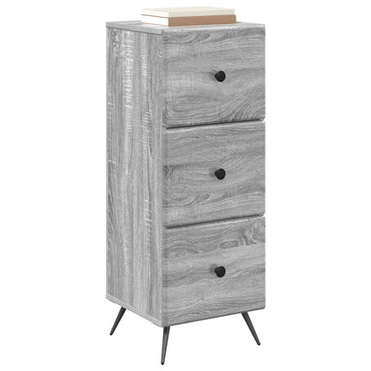 vidaXL Drawer Cabinet Grey Sonoma 33 x 34.5 x 90 cm Engineered Wood
