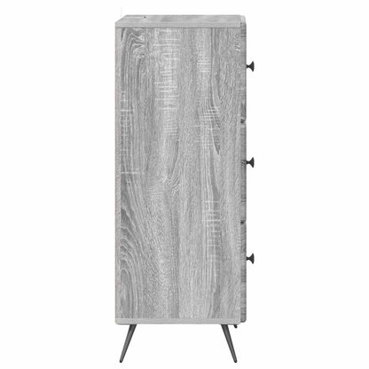 vidaXL Drawer Cabinet Grey Sonoma 33 x 34.5 x 90 cm Engineered Wood
