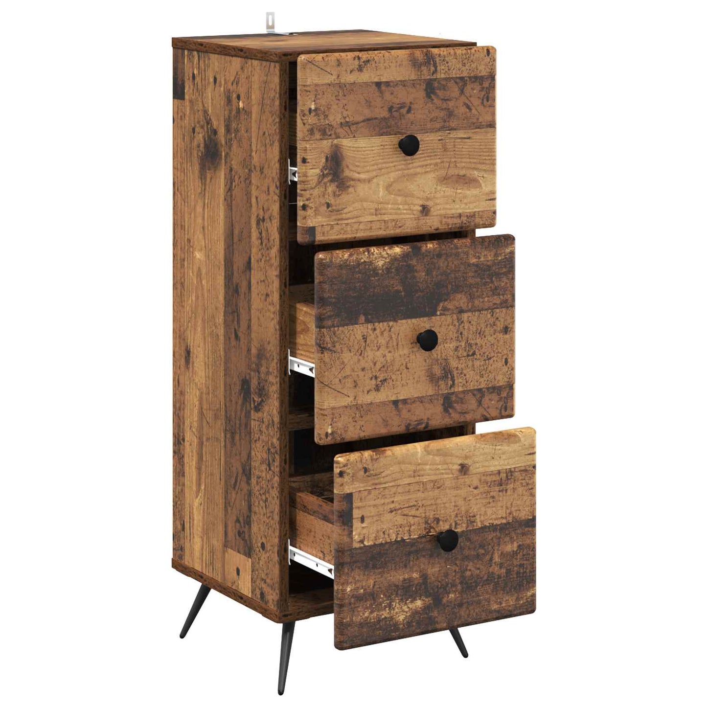 vidaXL Drawer Cabinet Old Wood 33 x 34.5 x 90 cm Engineered Wood