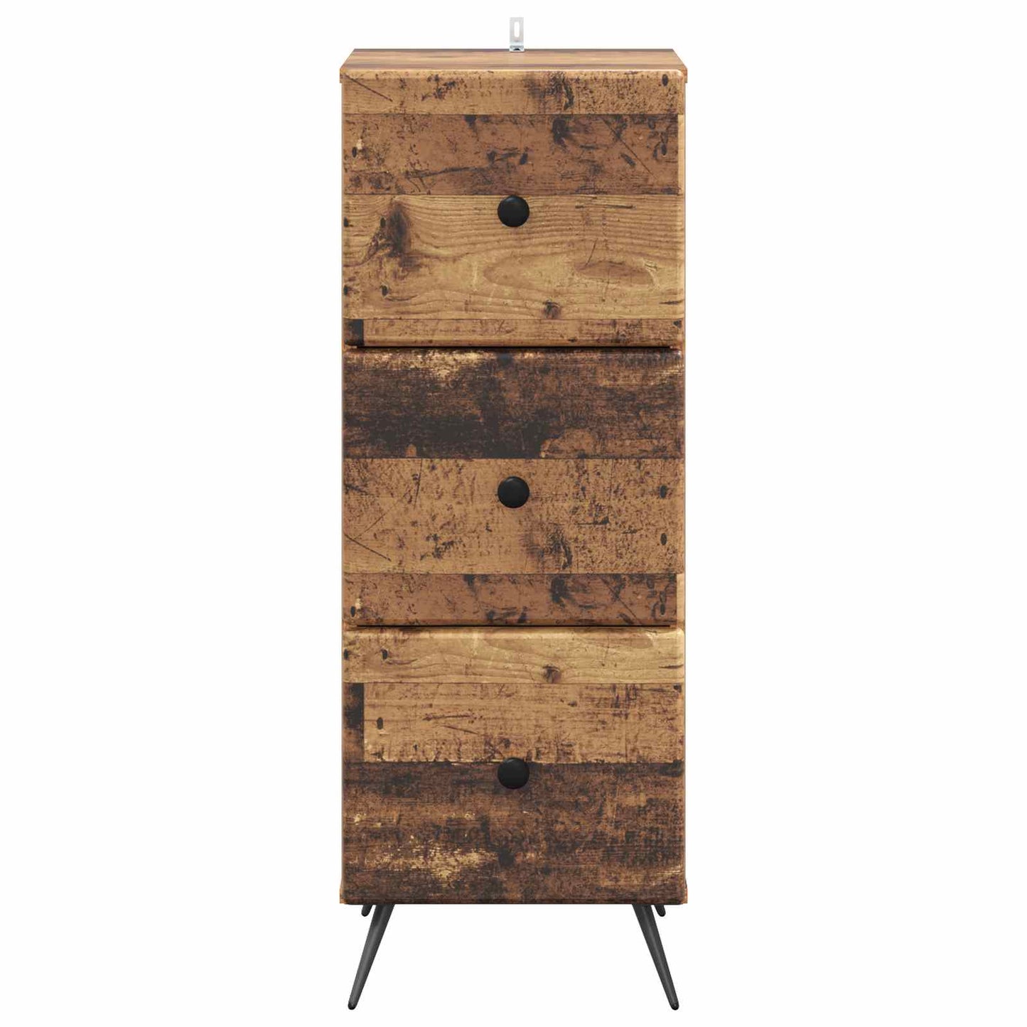 vidaXL Drawer Cabinet Old Wood 33 x 34.5 x 90 cm Engineered Wood