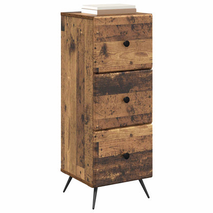 vidaXL Drawer Cabinet Old Wood 33 x 34.5 x 90 cm Engineered Wood