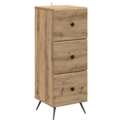 vidaXL Drawer Cabinet 33 x 34.5 x 90 cm Engineered Wood Artisan Oak