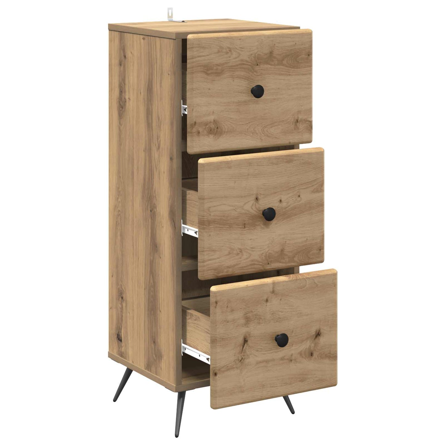 vidaXL Drawer Cabinet 33 x 34.5 x 90 cm Engineered Wood Artisan Oak