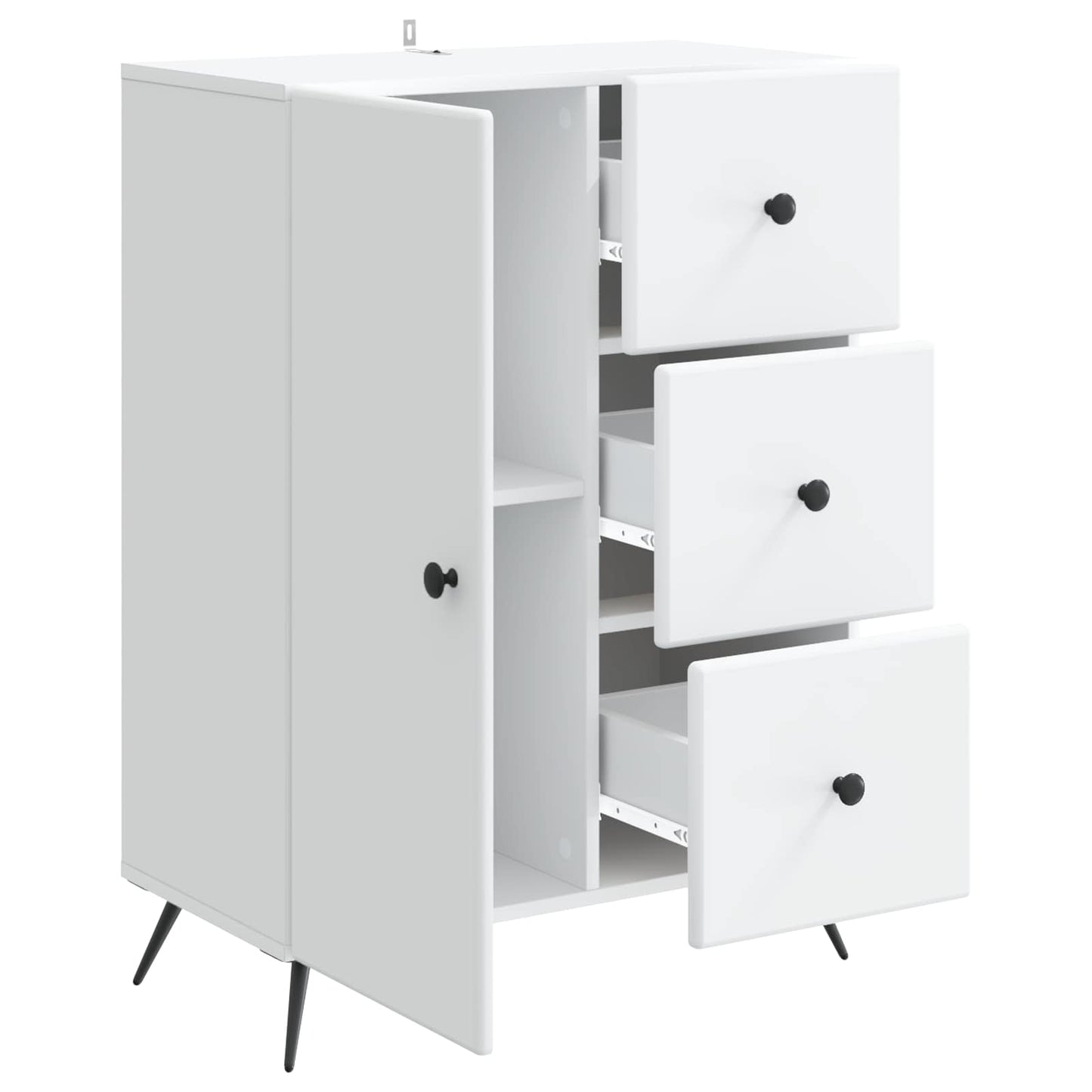 vidaXL Sideboard with Drawer White 66 x 34.5 x 90 cm Engineered Wood