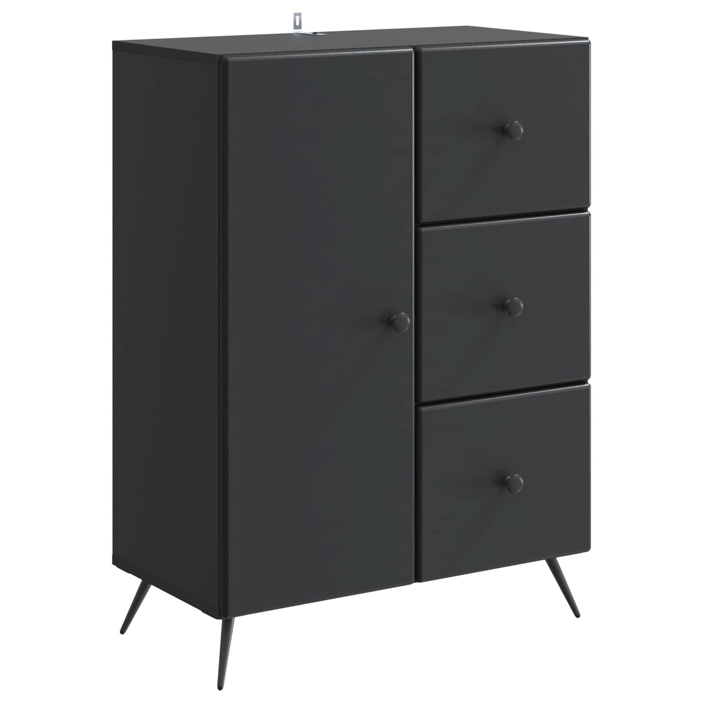 vidaXL Sideboard with Drawer Black 66 x 34.5 x 90 cm Engineered Wood