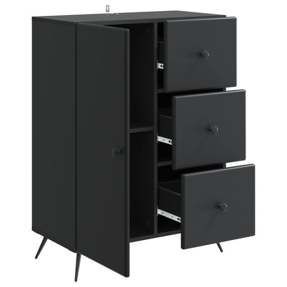 vidaXL Sideboard with Drawer Black 66 x 34.5 x 90 cm Engineered Wood