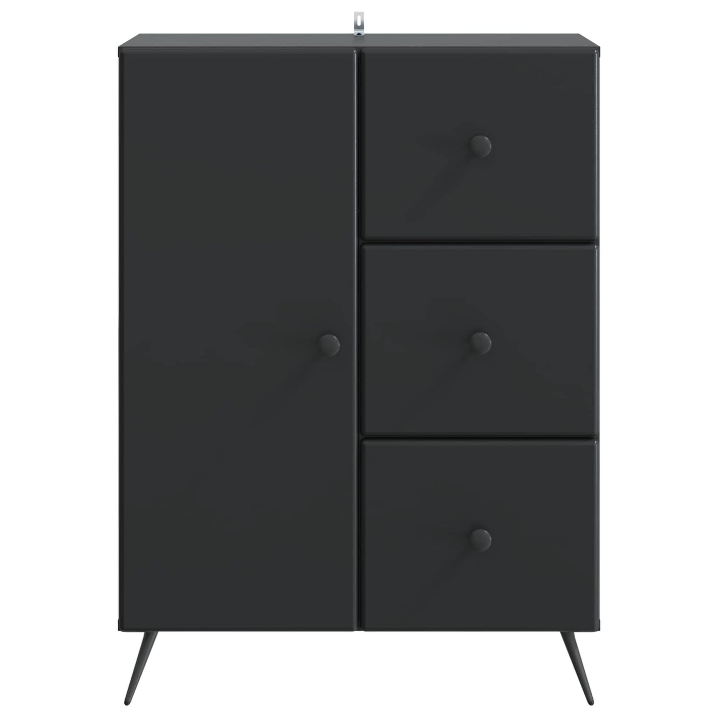 vidaXL Sideboard with Drawer Black 66 x 34.5 x 90 cm Engineered Wood