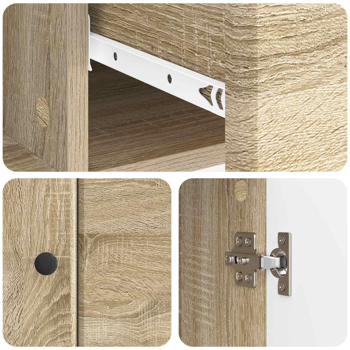 vidaXL Sideboard Sonoma Oak 66 x 34.5 x 90 cm Engineered Wood