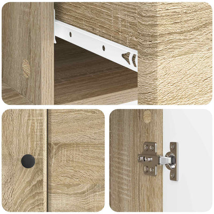 vidaXL Sideboard Sonoma Oak 66 x 34.5 x 90 cm Engineered Wood