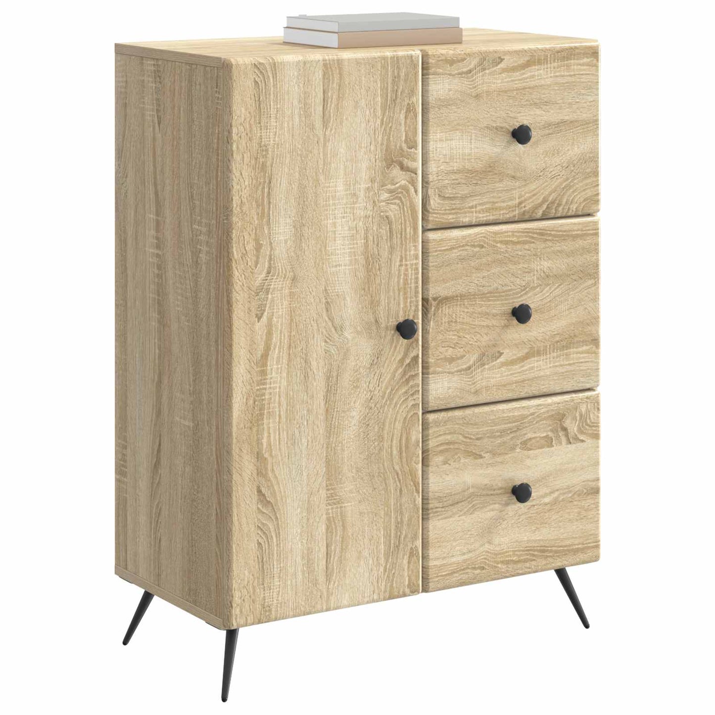 vidaXL Sideboard Sonoma Oak 66 x 34.5 x 90 cm Engineered Wood