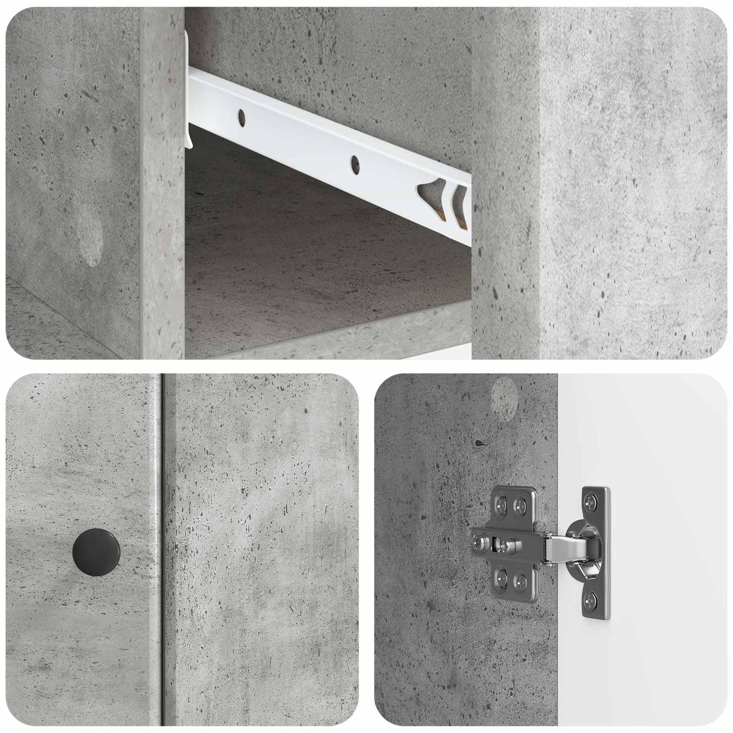 vidaXL Sideboard Concrete Grey 66 x 34.5 x 90 cm Engineered Wood