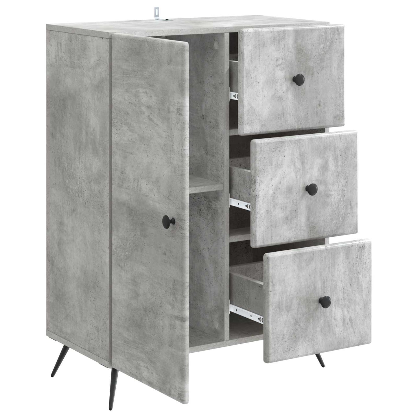 vidaXL Sideboard Concrete Grey 66 x 34.5 x 90 cm Engineered Wood