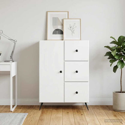 vidaXL Sideboard High Gloss White 66 x 34.5 x 90 cm Engineered Wood